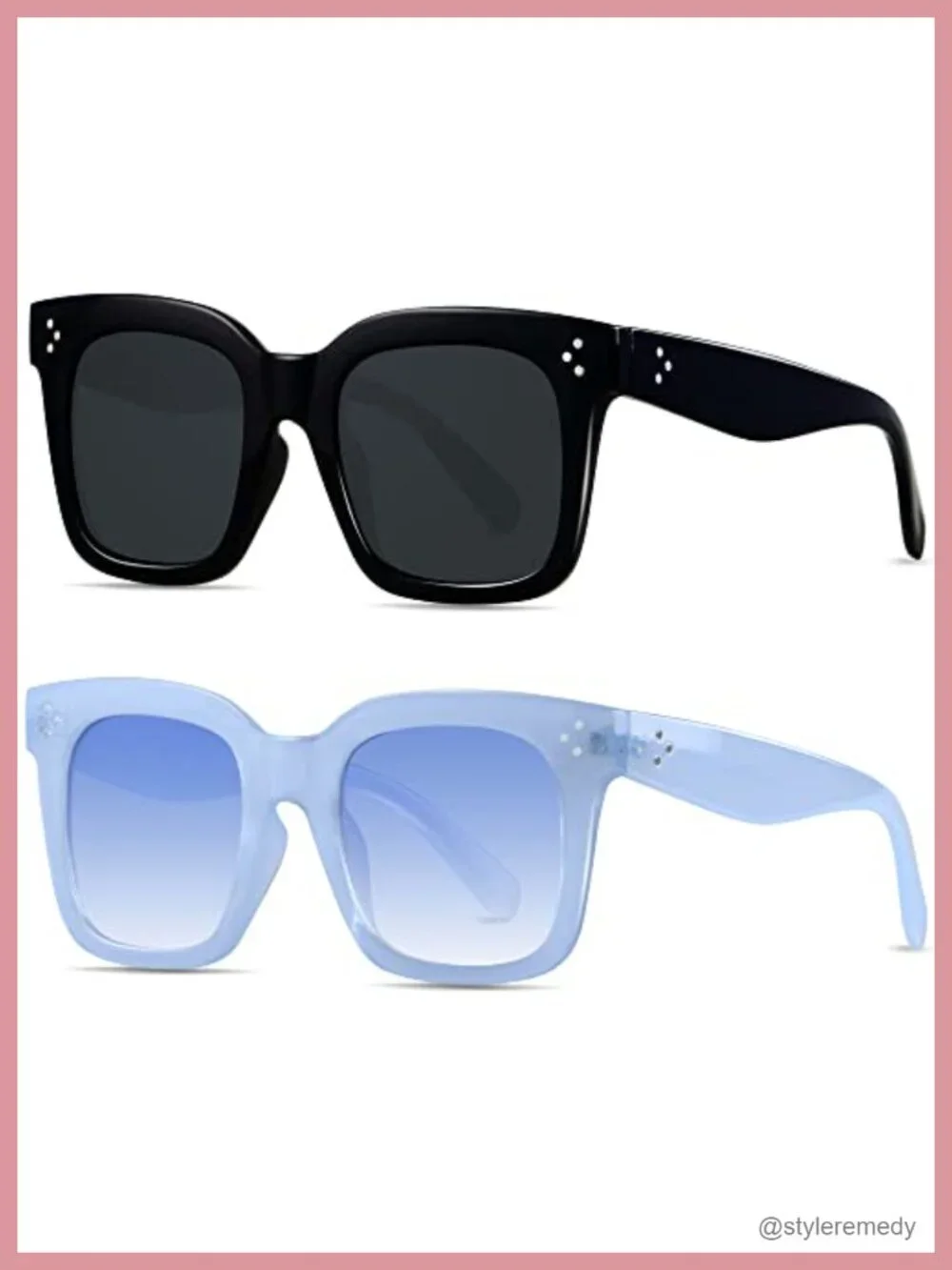 Oversized Square Sunglasses for Women UV400 Protection Retro Plastic Frame